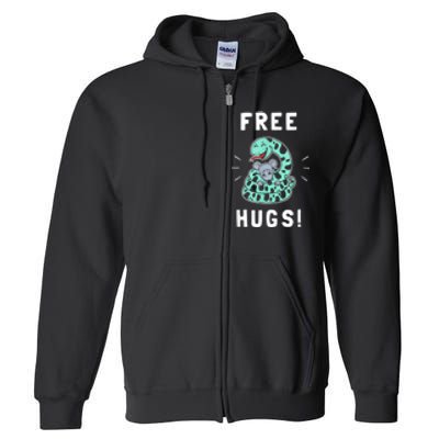 Free Hugs Funny Python Snake Anaconda Joke Full Zip Hoodie