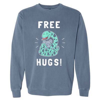 Free Hugs Funny Python Snake Anaconda Joke Garment-Dyed Sweatshirt