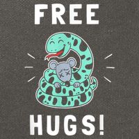 Free Hugs Funny Python Snake Anaconda Joke Cotton Canvas Backpack