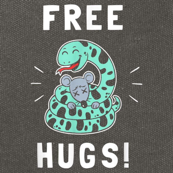 Free Hugs Funny Python Snake Anaconda Joke Cotton Canvas Backpack