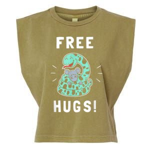 Free Hugs Funny Python Snake Anaconda Joke Garment-Dyed Women's Muscle Tee