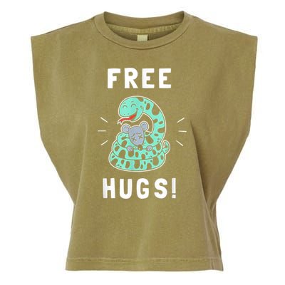 Free Hugs Funny Python Snake Anaconda Joke Garment-Dyed Women's Muscle Tee