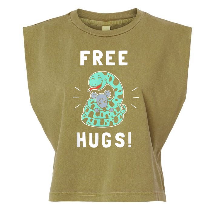 Free Hugs Funny Python Snake Anaconda Joke Garment-Dyed Women's Muscle Tee