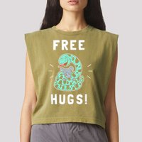 Free Hugs Funny Python Snake Anaconda Joke Garment-Dyed Women's Muscle Tee