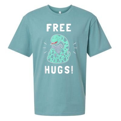 Free Hugs Funny Python Snake Anaconda Joke Sueded Cloud Jersey T-Shirt