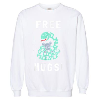 Free Hugs Funny Python Snake Anaconda Joke Garment-Dyed Sweatshirt