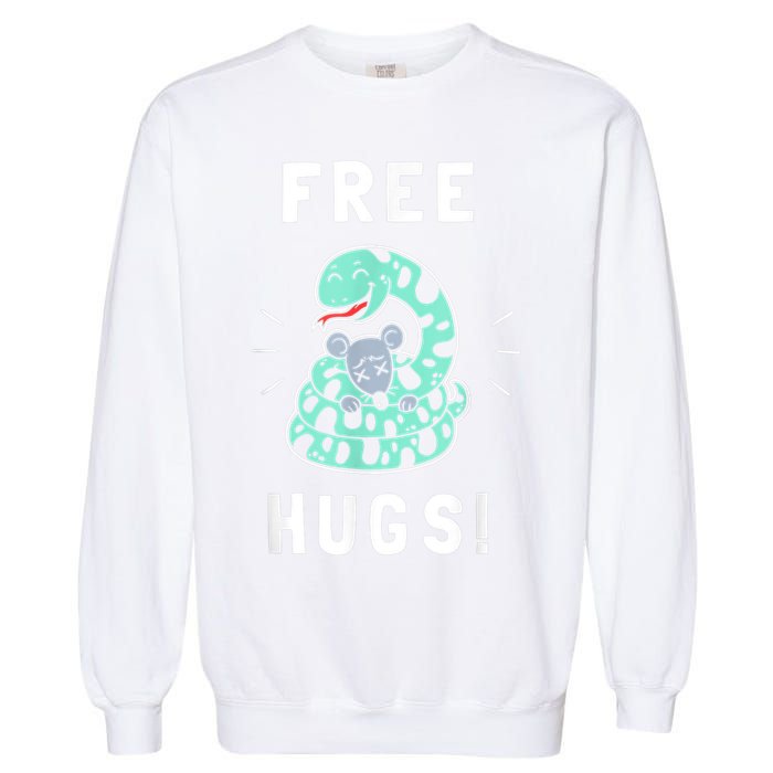 Free Hugs Funny Python Snake Anaconda Joke Garment-Dyed Sweatshirt