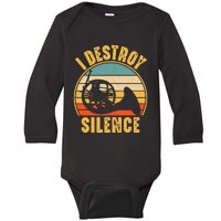 French Horn Funny Musician I Destroy Silence French Horn Baby Long Sleeve Bodysuit