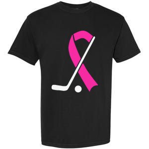 Field Hockey for Girls Breast Cancer Awareness Ribbon Garment-Dyed Heavyweight T-Shirt