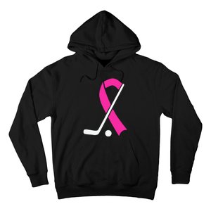 Field Hockey for Girls Breast Cancer Awareness Ribbon Hoodie