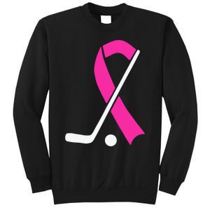 Field Hockey for Girls Breast Cancer Awareness Ribbon Sweatshirt