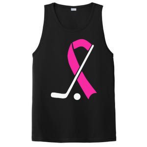 Field Hockey for Girls Breast Cancer Awareness Ribbon PosiCharge Competitor Tank