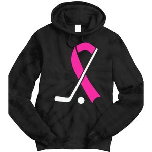 Field Hockey for Girls Breast Cancer Awareness Ribbon Tie Dye Hoodie