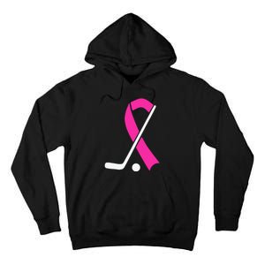 Field Hockey for Girls Breast Cancer Awareness Ribbon Tall Hoodie