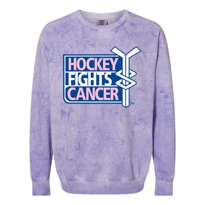 funny Hockey Fights Cancer awareness Colorblast Crewneck Sweatshirt