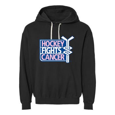 funny Hockey Fights Cancer awareness Garment-Dyed Fleece Hoodie