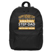 Funny Happy Father's Day To My Amazing StepDad 16 in Basic Backpack