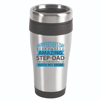 Funny Happy Father's Day To My Amazing StepDad 16oz Travel Tumbler