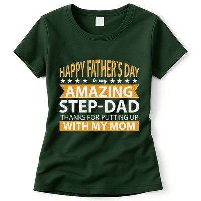 Funny Happy Father's Day To My Amazing StepDad Womens T-Shirt