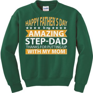 Funny Happy Father's Day To My Amazing StepDad Kids Sweatshirt