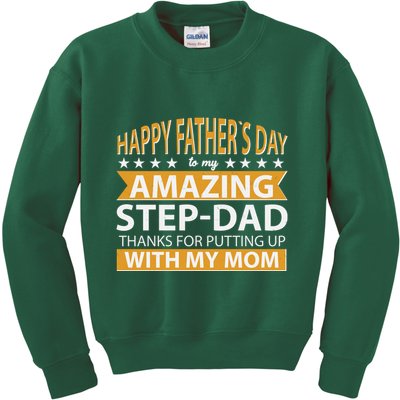 Funny Happy Father's Day To My Amazing StepDad Kids Sweatshirt