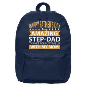 Funny Happy Father's Day To My Amazing StepDad 16 in Basic Backpack