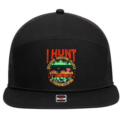 Funny Hunting Fanatic 7 Panel Mesh Trucker Snapback Hat