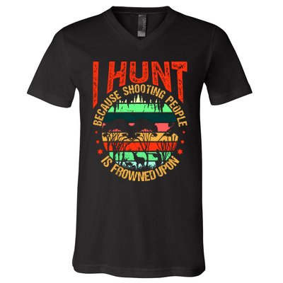 Funny Hunting Fanatic V-Neck T-Shirt