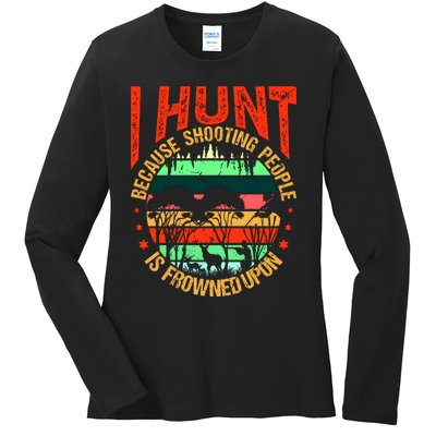 Funny Hunting Fanatic Ladies Long Sleeve Shirt