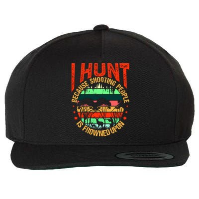 Funny Hunting Fanatic Wool Snapback Cap