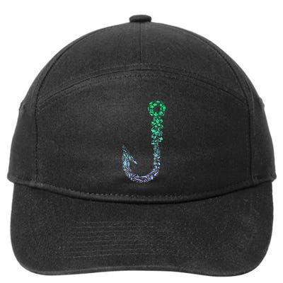 Fish Hook For Fishermen Fishing Icons Fishing 7-Panel Snapback Hat
