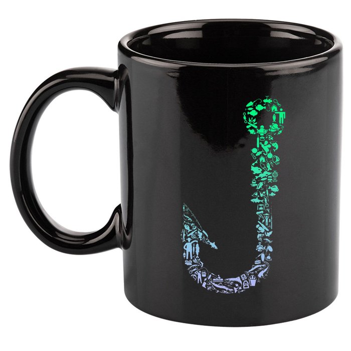 Fish Hook For Fishermen Fishing Icons Fishing 11oz C Handle Ceramic Mug