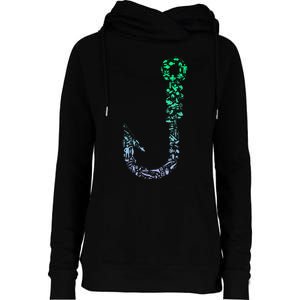 Fish Hook For Fishermen Fishing Icons Fishing Womens Funnel Neck Pullover Hood