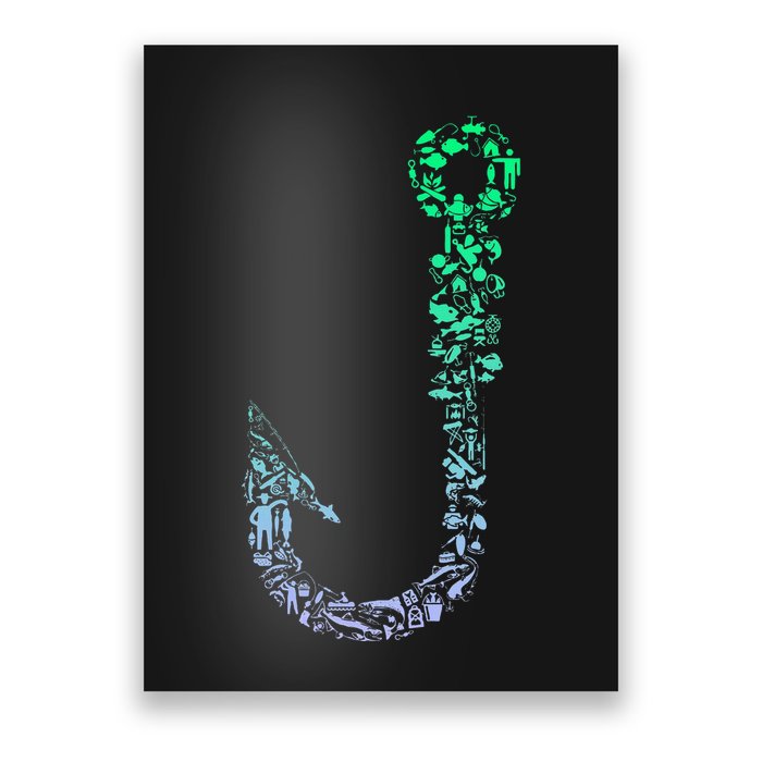 Fish Hook For Fishermen Fishing Icons Fishing Poster