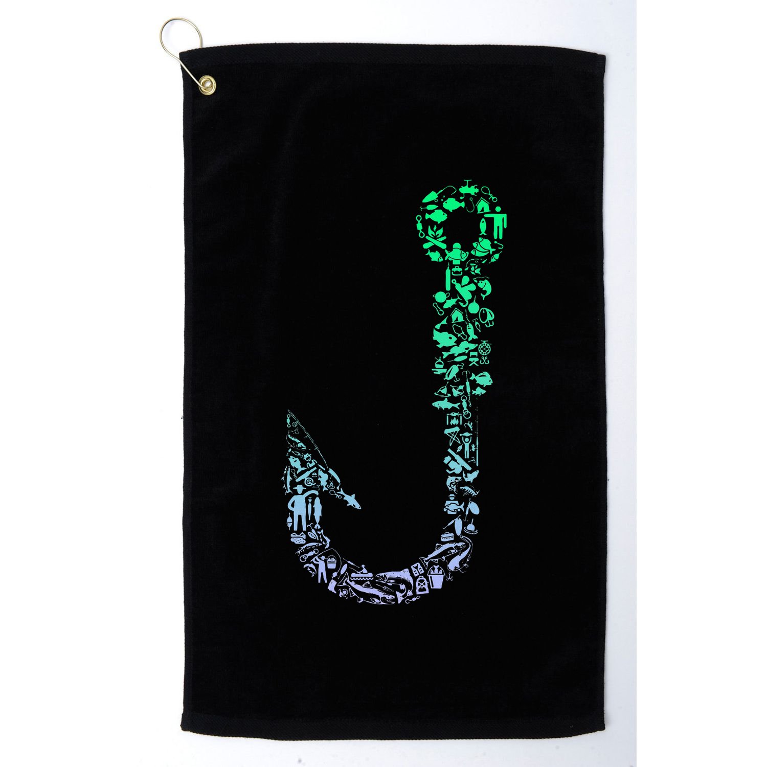Fish Hook For Fishermen Fishing Icons Fishing Golf Towel