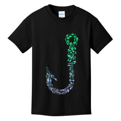 Fish Hook For Fishermen Fishing Icons Fishing Kids T-Shirt
