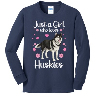 Funny Huskies For Women Pup Siberian Husky Dog Lovers Kids Long Sleeve Shirt