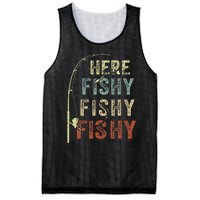 Fishing HereFishy Fish Dad Gift Funny Mesh Reversible Basketball Jersey Tank