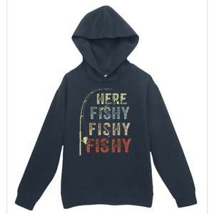 Fishing HereFishy Fish Dad Gift Funny Urban Pullover Hoodie