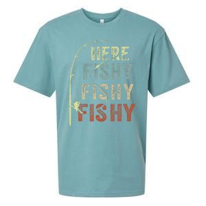 Fishing HereFishy Fish Dad Gift Funny Sueded Cloud Jersey T-Shirt