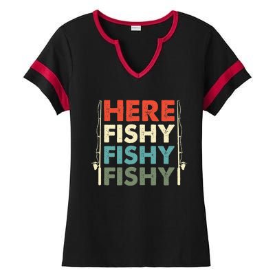 Fish Hunting Fishing Fishrod Fisherman Ladies Halftime Notch Neck Tee