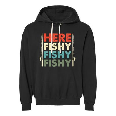 Fish Hunting Fishing Fishrod Fisherman Garment-Dyed Fleece Hoodie