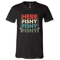 Fish Hunting Fishing Fishrod Fisherman V-Neck T-Shirt