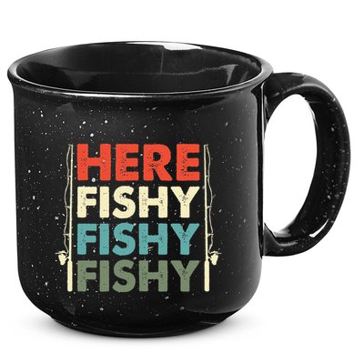 Fish Hunting Fishing Fishrod Fisherman 15oz Campfire Ceramic Mug