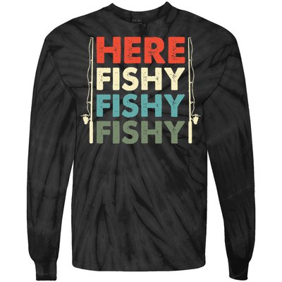 Fish Hunting Fishing Fishrod Fisherman Tie-Dye Long Sleeve Shirt