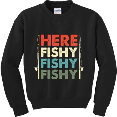 Fish Hunting Fishing Fishrod Fisherman Kids Sweatshirt