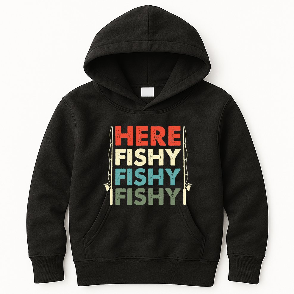 Fish Hunting Fishing Fishrod Fisherman Kids Hoodie