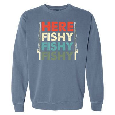 Fish Hunting Fishing Fishrod Fisherman Garment-Dyed Sweatshirt