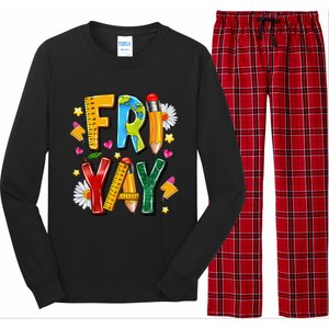 Friyay Happy Friday Funny Weekend Teacher Fri Yay Teacher Gift Long Sleeve Pajama Set