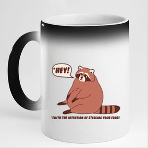 Funny Hey Fat Raccoon Stealing Your Food 11oz Black Color Changing Mug